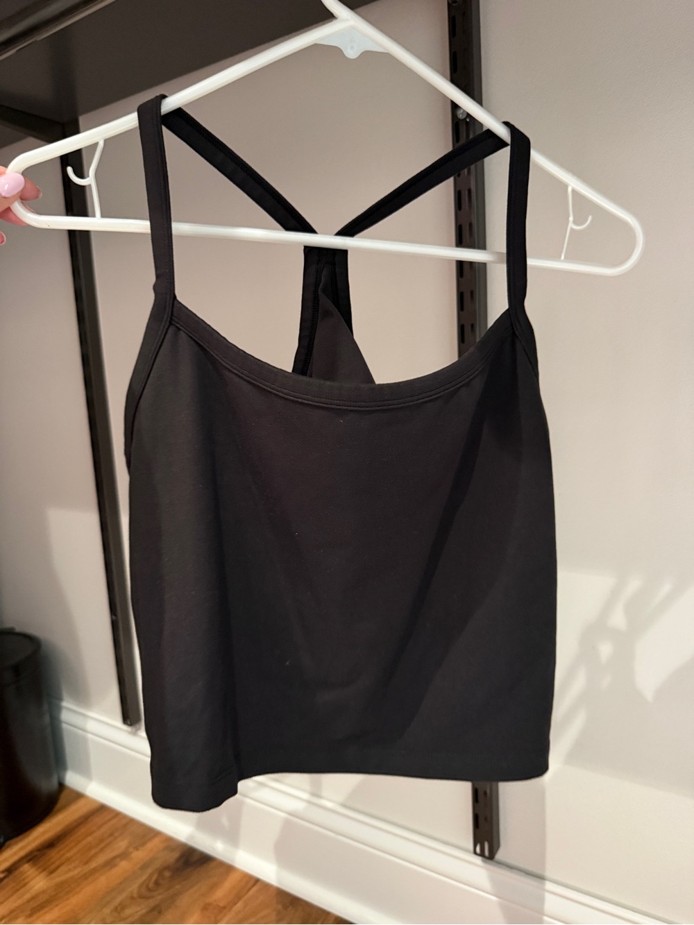aerie Black Spaghetti-Strap Crop Camisole with Cross Back
